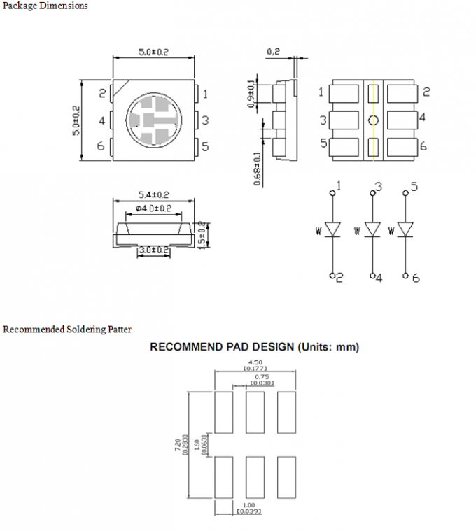 White 6000 - 6500 K 5050 Smd Led Lumens , Epistar Led Chip 50000 - 100000 H