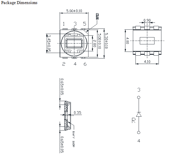 Ultra Bright SMD 5050 LED Chips , Led Single Chip Red Color 2 Years Warranty