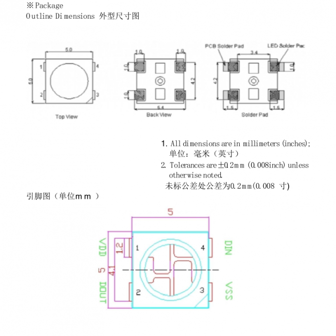 Strip Lighting IC WS2811 DC 5v Led Chip Inter Reflector Low Current Operation