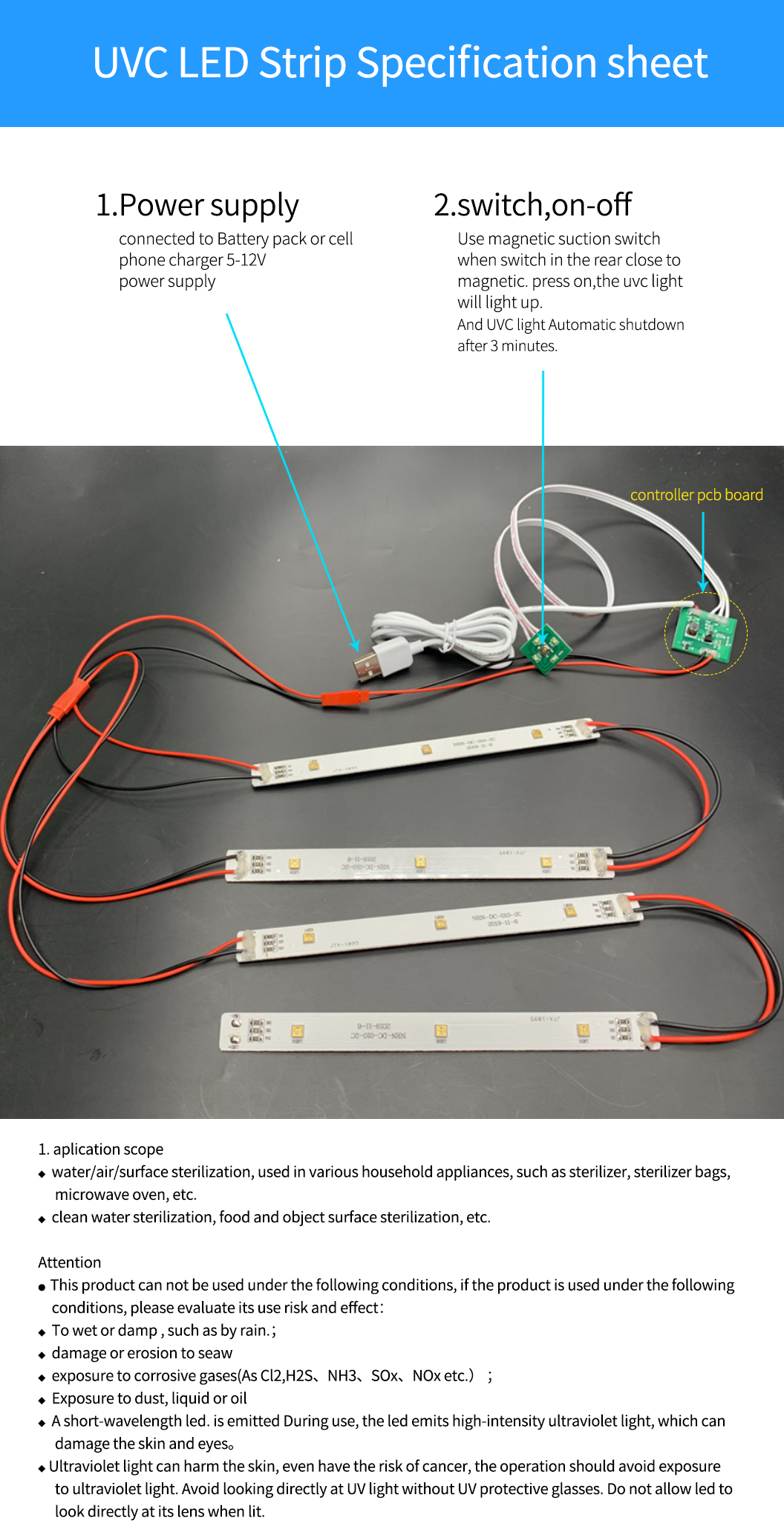 new design 3838/3535 UV LED MODULE  12v UV LED Module 275nm uvc air Sterilization uv lamp